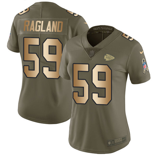 Kansas City Chiefs #59 Reggie Ragland Olive/Gold Women's Stitched Limited 2017 Salute to Service Jersey Womens