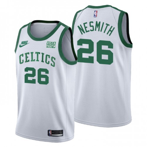 Boston Boston Celtics #26 Aaron Nesmith Youth Releases Classic Edition 75th Anniversary Jersey White Youth