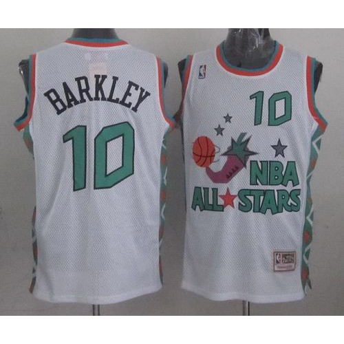 Mitchell And Ness Phoenix Suns #10 Charles Barkley White 1996 All-Star Stitched Jersey Mens