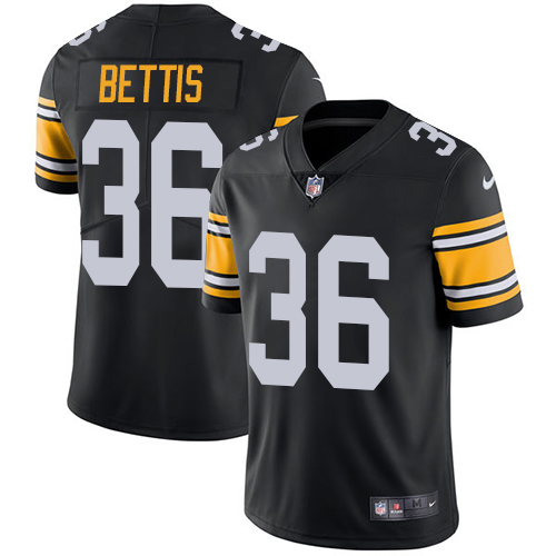 Steelers #36 Jerome Bettis Black Alternate Men's Stitched Vapor Untouchable Limited Jersey