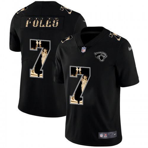 Jacksonville Jacksonville Jaguars #7 Nick Foles Carbon Black Vapor Statue Of Liberty Limited Jersey Men's