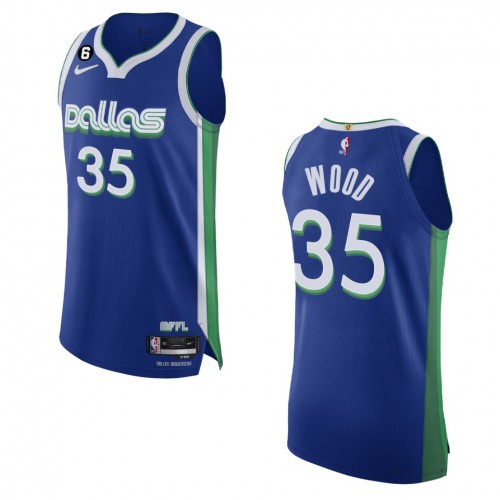 Dallas Dallas Mavericks #35 Christian Wood Blue 2022-23 Authentic Jersey - City Edition Mens