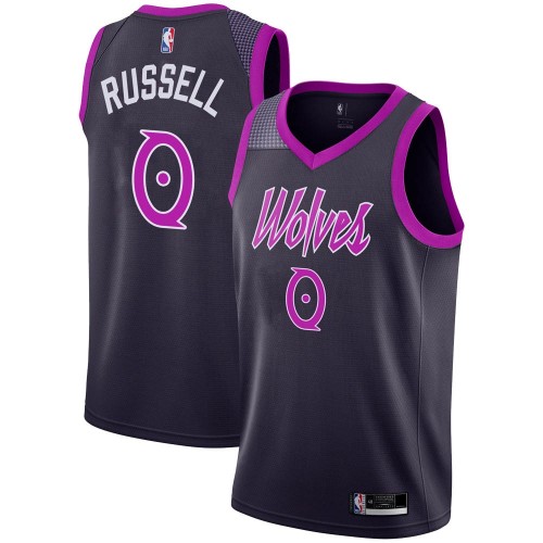 Minnesota Timberwolves #0 DAngelo Russell Purple Swingman City Edition 2018/19 Jersey Mens