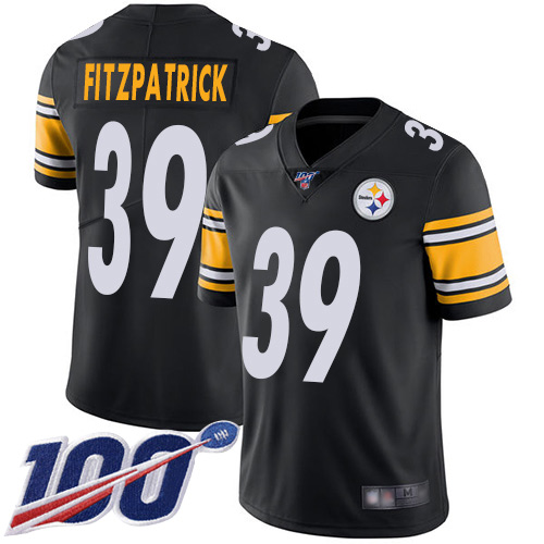Steelers #39 Minkah Fitzpatrick Black Team Color Men's Stitched 100th Season Vapor Limited Jersey