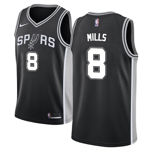 San Antonio Spurs #8 Patty Mills Black Swingman Icon Edition Jersey Mens