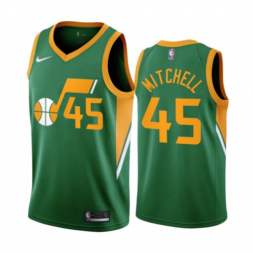 Utah Utah Jazz #45 Donovan Mitchell Green Youth Swingman 2020-21 Earned Edition Jersey Youth