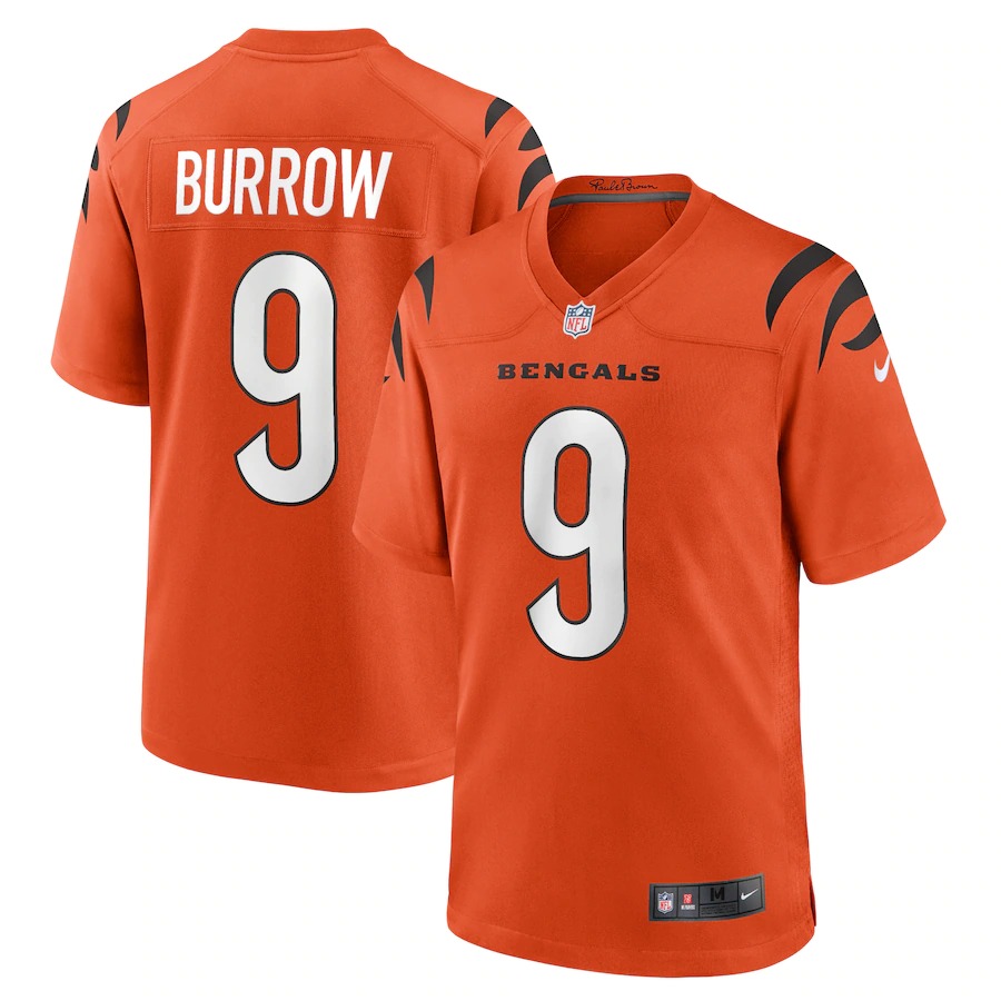 Cincinnati Bengals #9 Joe Burrow Orange Youth Alternate Game Jersey