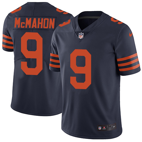 Chicago Bears #9 Jim McMahon Navy Blue Alternate Men's Stitched Vapor Untouchable Limited Jersey Men's