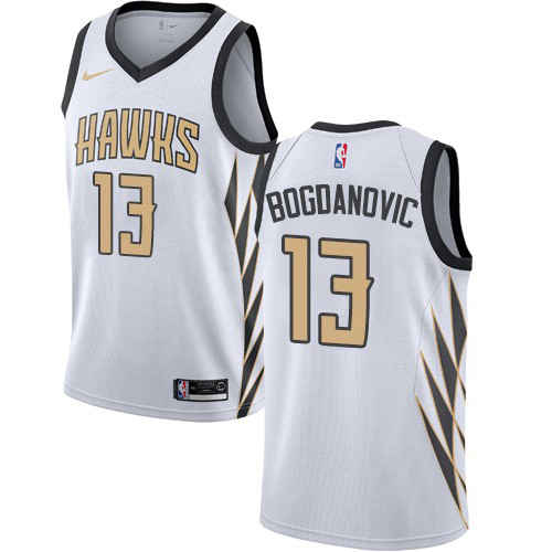 Atlanta Hawks #13 Bogdan Bogdanovic White Youth Swingman City Edition 2018/19 Jersey Youth