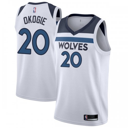 Minnesota Timberwolves #20 Josh Okogie White Youth Swingman Association Edition Jersey Youth