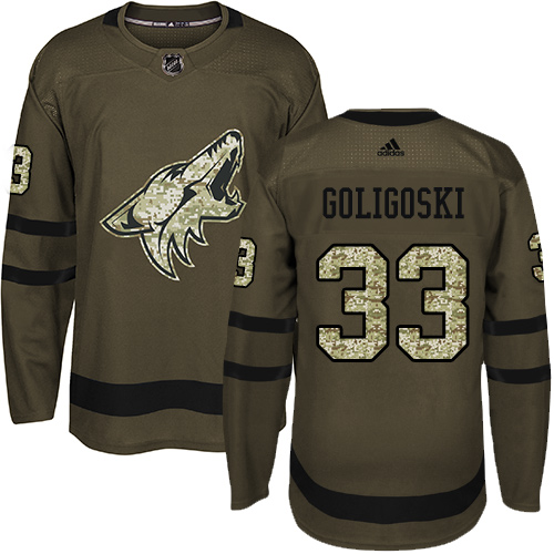 Adidas Arizona Coyotes #33 Alex Goligoski Green Salute to Service Stitched Jersey Men's