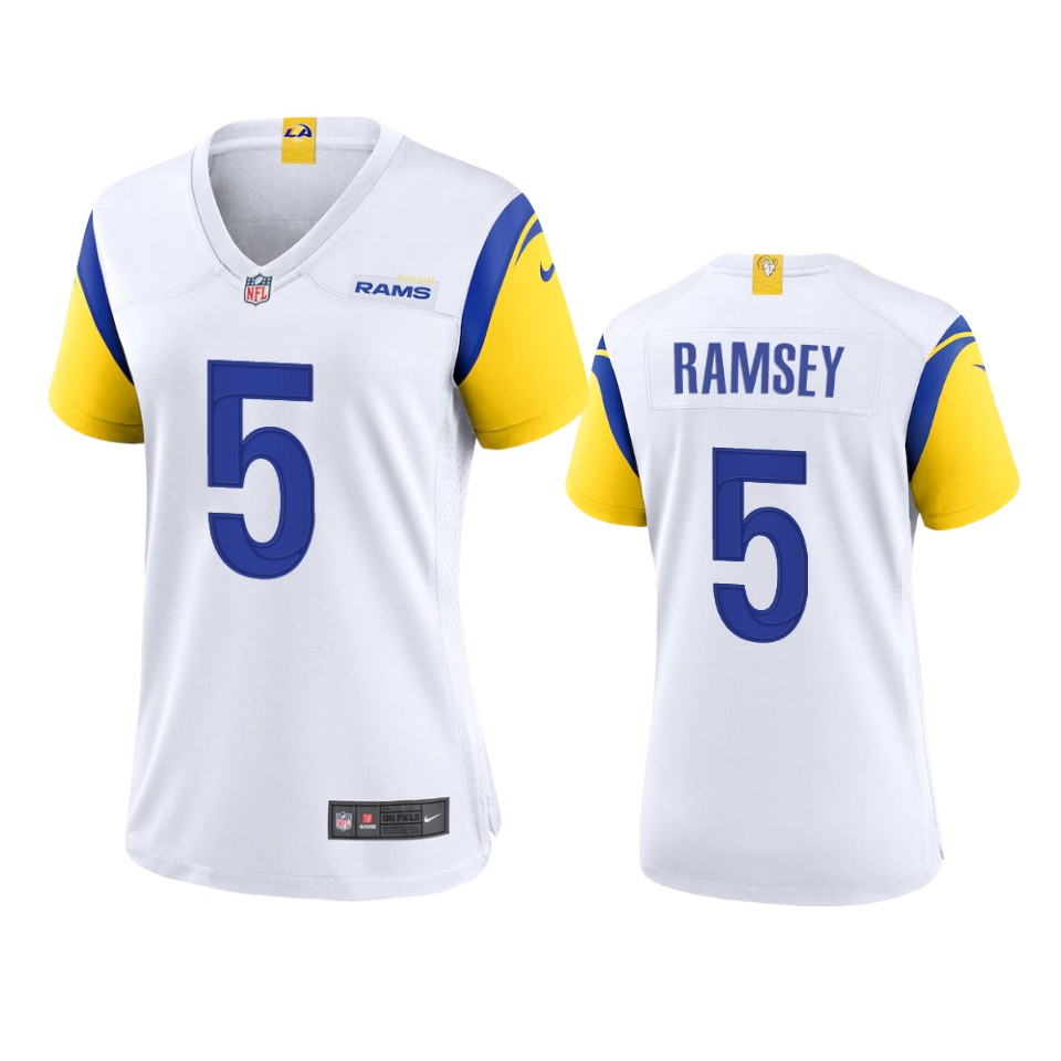 Los Angeles Rams #5 Jalen Ramsey Women's Alternate Game Jersey - White