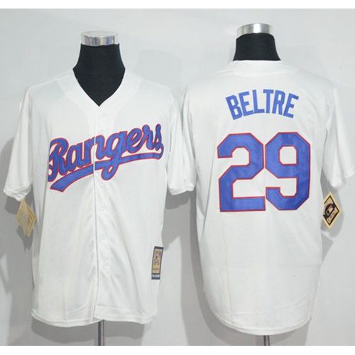 Texas Rangers #29 Adrian Beltre White Cooperstown Stitched Jersey Men's