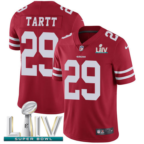 San Francisco 49ers #29 Jaquiski Tartt Red Super Bowl LIV 2020 Team Color Youth Stitched Vapor Untouchable Limited Jersey Youth