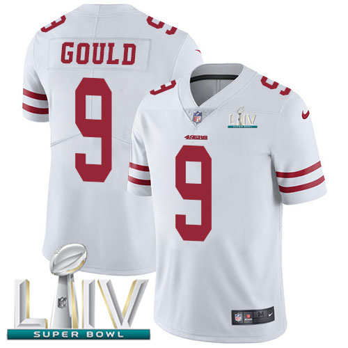 San Francisco 49ers #9 Robbie Gould White Super Bowl LIV 2020 Youth Stitched Vapor Untouchable Limited Jersey Youth