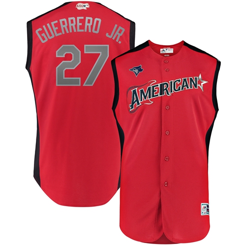 Toronto Blue Jays #27 Vladimir Guerrero Jr. Red 2019 All-Star American League Stitched Jersey Men's