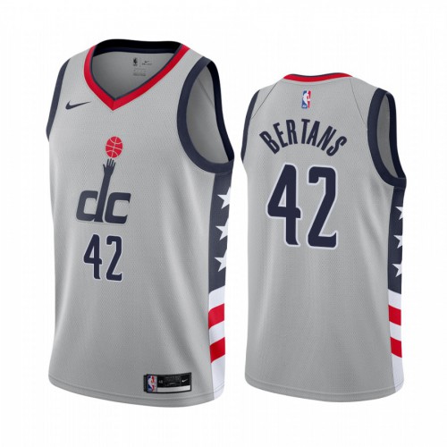 Washington Wizards #42 Davis Bertans Gray Womens Swingman 2020-21 City Edition Jersey Womens