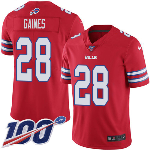 Buffalo Bills #28 E.J. Gaines Red Men's Stitched Limited Rush 100th Season Jersey Men's