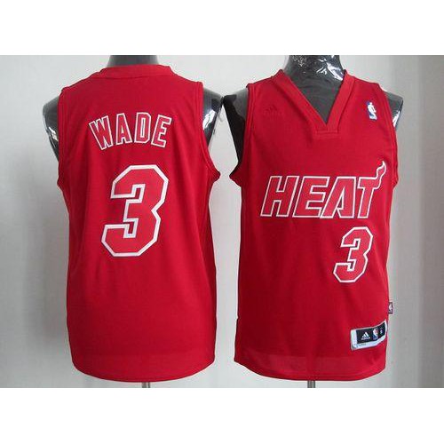 Miami Heat #3 Dwyane Wade Red Big Color Fashion Stitched Jersey Mens