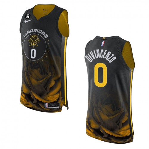 Golden State Golden State Warriors #0 Donte DiVincenzo Black 2022-23 Authentic Jersey - City Edition Mens