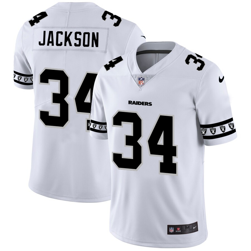 Las Vegas Raiders #34 Bo Jackson White Team Logo Vapor Limited Jersey
