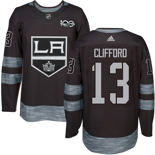 Adidas Los Angeles Kings #13 Kyle Clifford Black 1917-2017 100th Anniversary Stitched Jersey Men's