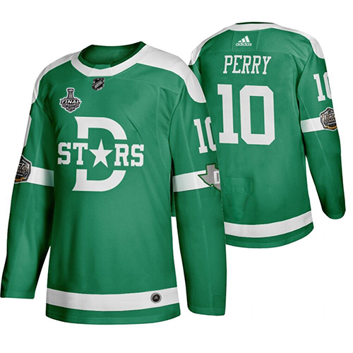 Adidas Dallas Dallas Stars #10 Corey Perry Men's Green 2020 Stanley Cup Final Stitched Classic Retro Jersey Men's