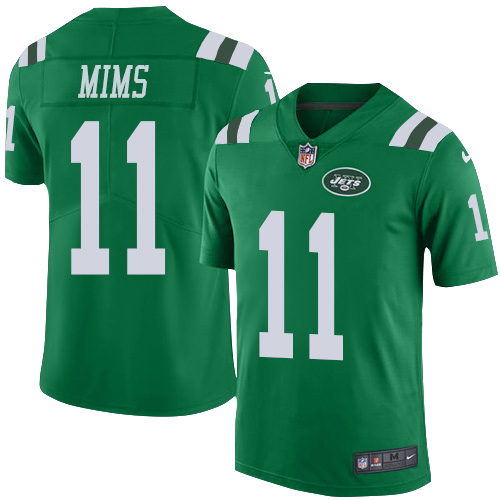 New York Jets #11 Denzel Mim Green Youth Stitched Limited Rush Jersey Youth