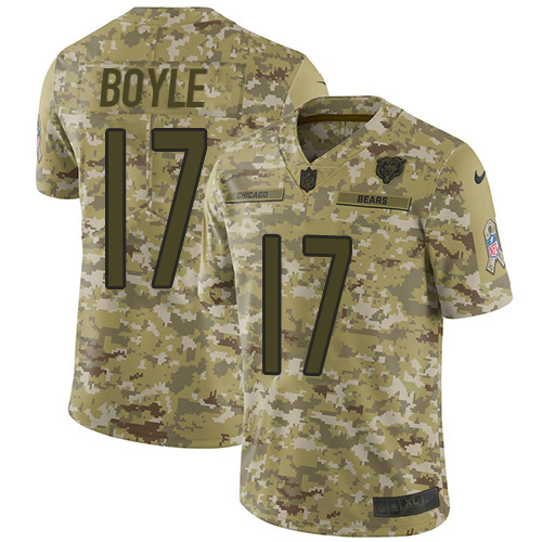 Bears #17 Tim Boyle Camo Youth Stitched Limited 2018 Salute To Service Jersey