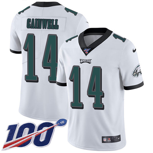 Eagles #14 Kenneth Gainwell White Youth Stitched 100th Season Vapor Untouchable Limited Jersey