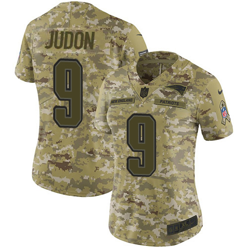 Patriots #9 Matt Judon Camo Women's Stitched Limited 2018 Salute To Service Jersey