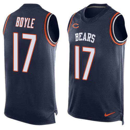 Bears #17 Tim Boyle Navy Blue Team Color Men's Stitched Limited Tank Top Jersey