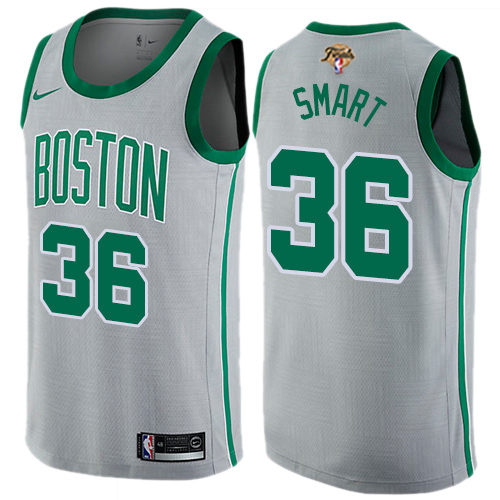 Boston Celtics #36 Marcus Smart Gray 2022 Finals Swingman City Edition Jersey Mens