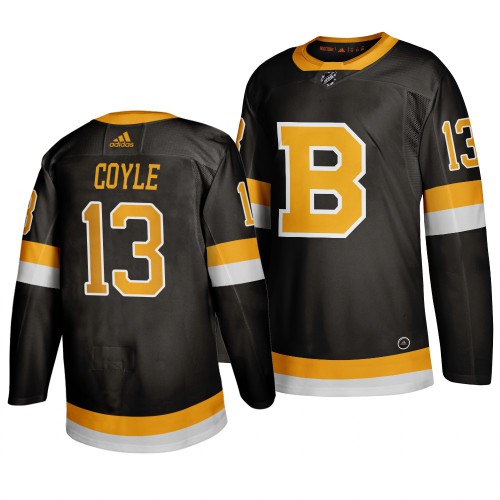 Adidas Boston Boston Bruins #13 Charlie Coyle Black 2019-20 Authentic Third Stitched Jersey Men's