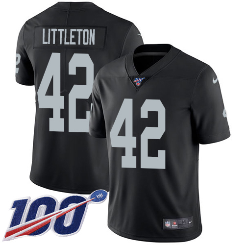 Las Vegas Raiders #42 Cory Littleton Black Team Color Men's Stitched 100th Season Vapor Untouchable Limited Jersey Men's
