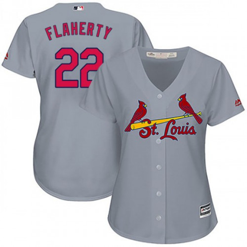 St.Louis Cardinals #22 Jack Flaherty Grey Road Women's Stitched Jersey Womens