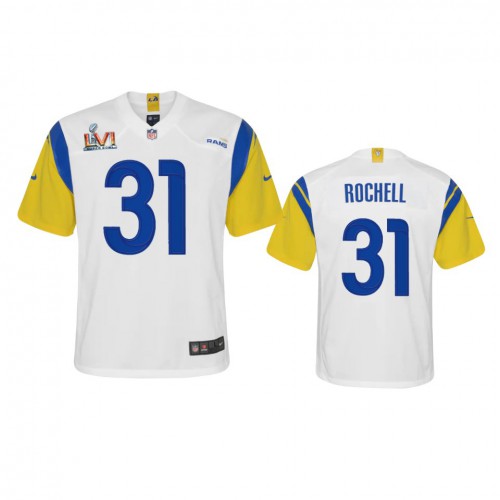 Los Angeles Los Angeles Rams #31 Robert Rochell Youth Super Bowl LVI Patch Alternate Game Jersey - White Youth