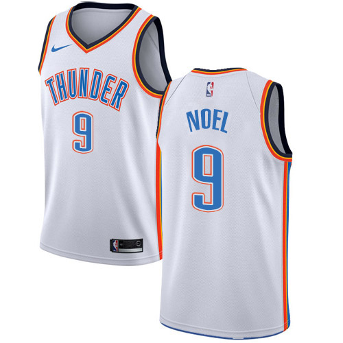 Oklahoma City Thunder #9 Nerlens Noel White Swingman Association Edition Jersey Mens