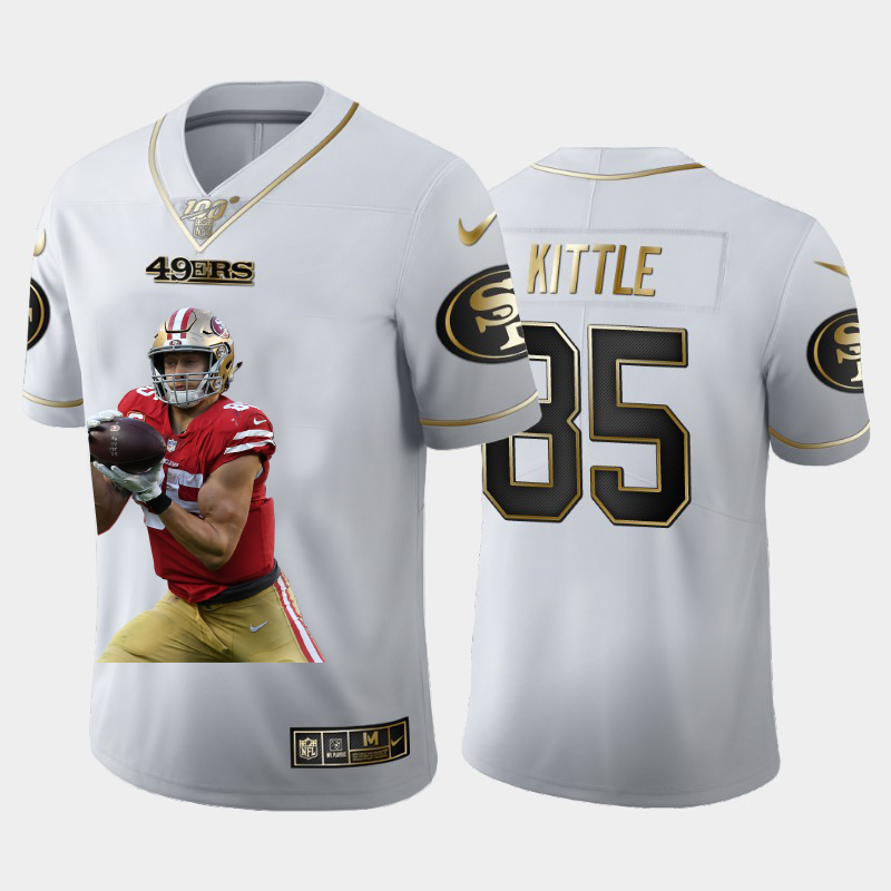San Francisco 49ers #85 George Kittle Team Hero Vapor Limited 100 Jersey White Golden