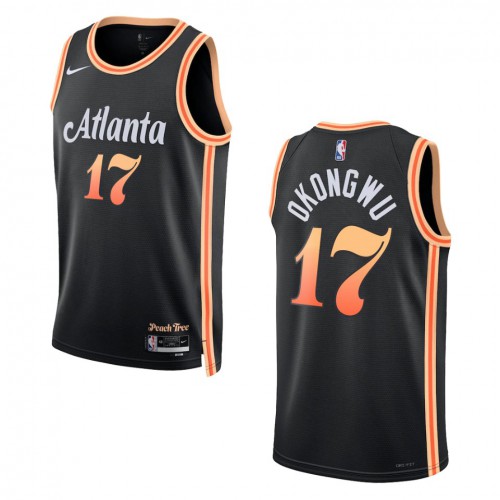 Atlanta Atlanta Hawks #17 Onyeka Okongwu Unisex Black 2022-23 Swingman Jersey - City Edition Mens