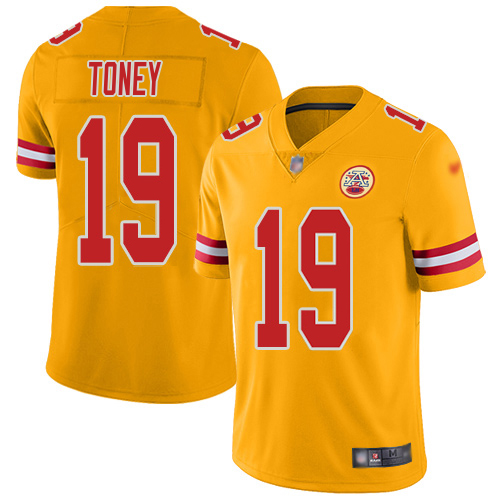 Chiefs #19 Kadarius Toney Gold Men's Stitched Limited Inverted Legend Jersey