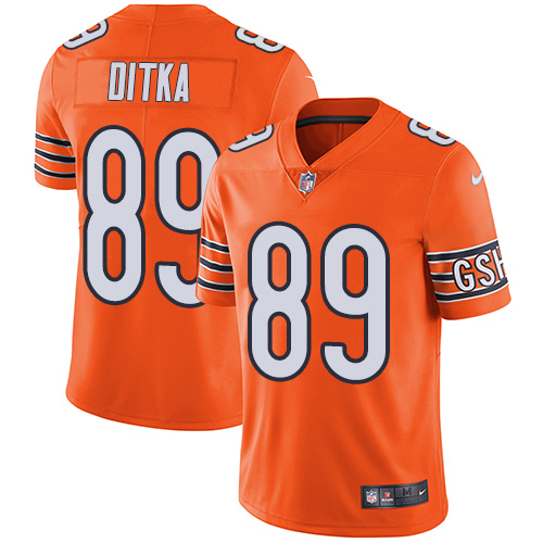 Bears #89 Mike Ditka Orange Men's Stitched Limited Rush Jersey