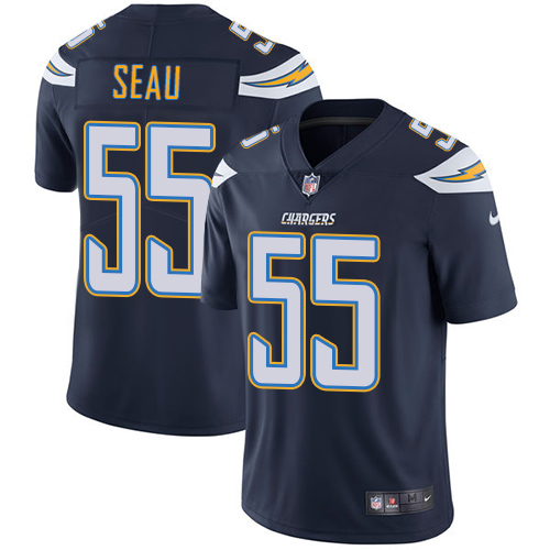 Los Angeles Chargers #55 Junior Seau Navy Blue Team Color Men's Stitched Vapor Untouchable Limited Jersey Men's