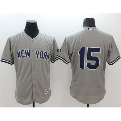 New York Yankees #15 Thurman Munson Grey Flexbase Authentic Collection Stitched Jersey Men's