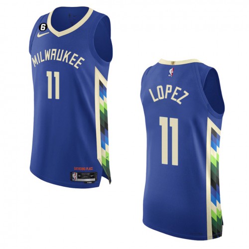 Milwaukee Milwaukee Bucks #11 Brook Lopez Royal 2022-23 Authentic Jersey - City Edition Mens