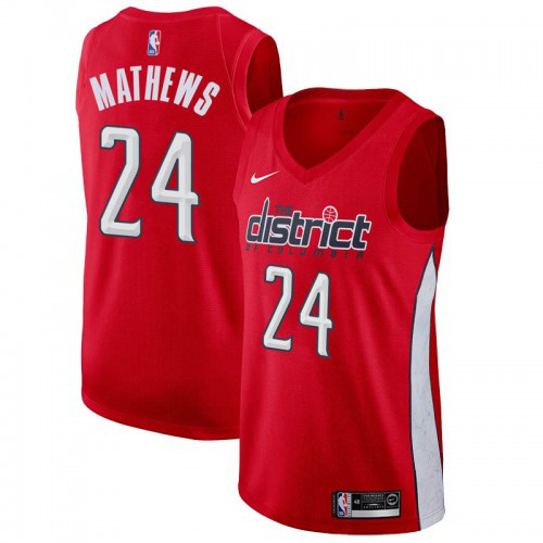 Washington Wizards #24 Garrison Mathews Red Youth Swingman Earned Edition Jersey Youth