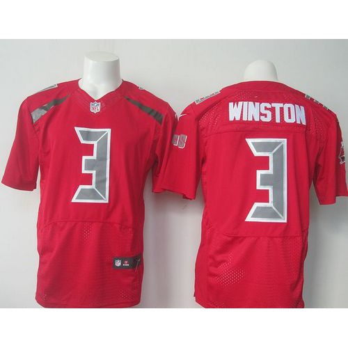 Tampa Bay Buccaneers #3 Jameis Winston Red Men's Stitched Elite Rush Jersey Men's