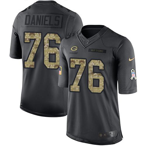 Green Bay Packers #76 Mike Daniels Black Men's Stitched Limited 2016 Salute To Service Jersey Men's