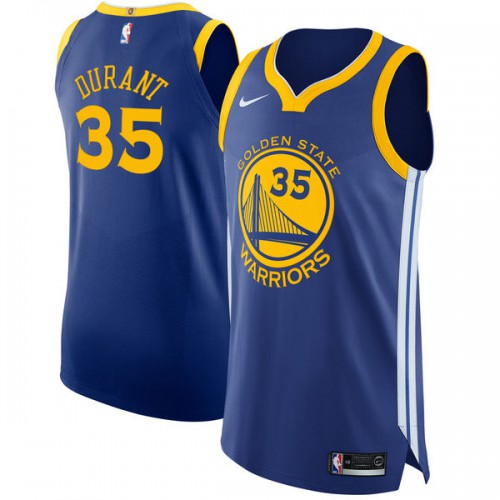 Golden State Warriors #35 Kevin Durant Blue Authentic Icon Edition Jersey Mens