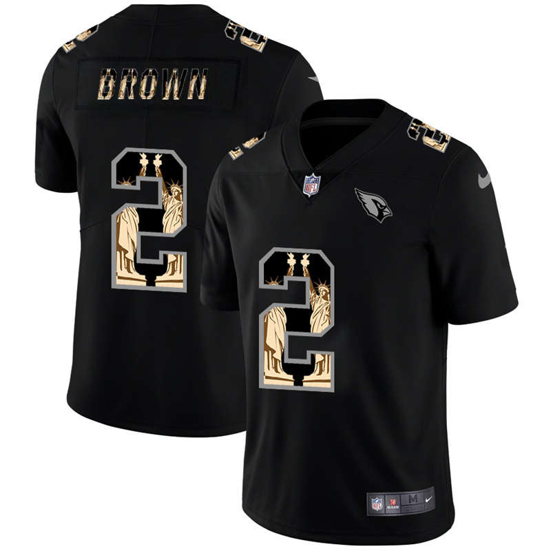 Arizona Cardinals #2 Marquise Brown Carbon Black Vapor Statue Of Liberty Limited Jersey